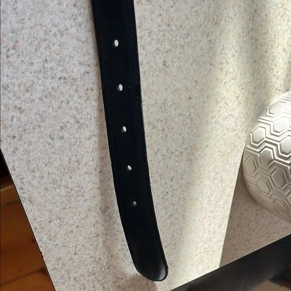 Coach 90s vintage Black Leather Belt with Engraved brass Buckle large - Picture 5 of 6